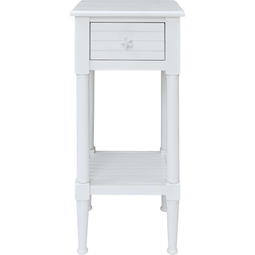 Seaboard End Table in White Finish Wood